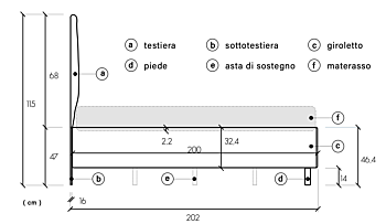 Camera matrimoniale con letto imbottito, armadio scorrevole e comodini