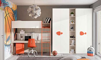 Letto a castello multifunzione con zona studio Spring Zenzero Shop