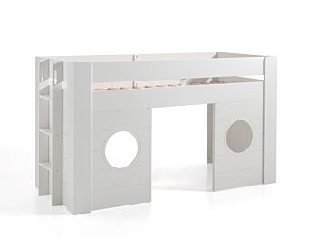 Letto soppalco per bambini, bianco laccato