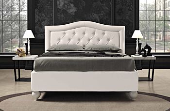 Letto matrimoniale classico, finitura Nebbia