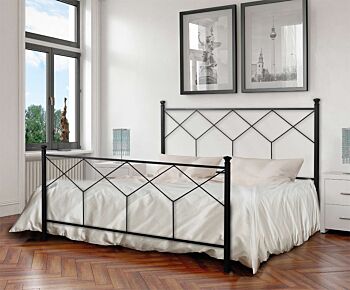 Letto classico in ferro battuto Potin, finitura Nero grafite