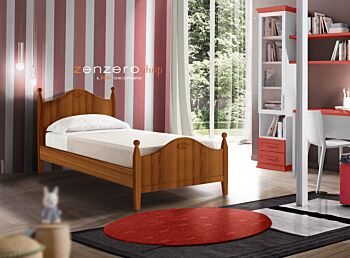 Letto singolo Diana con testata retrofinita in finitura Noce Sorrento