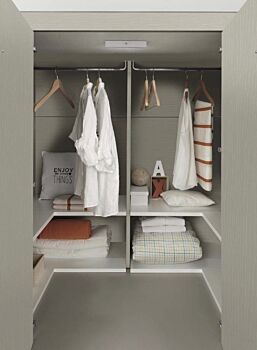 Letto soppalco con cabina e secondo letto, finitura Rovere dorian e Albicocca