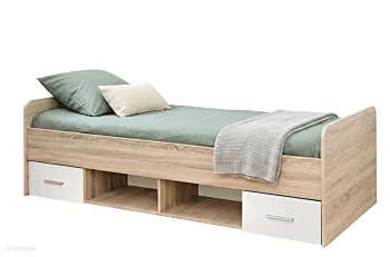 Letto con cassettoni