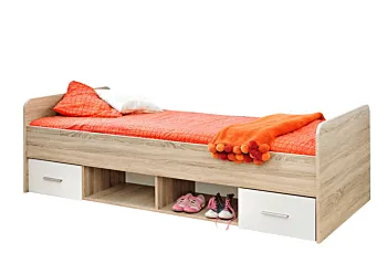 Letto con cassettoni