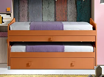 letto salvaspazio arancione