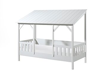 Letto montessoriano singolo con tetto, finitura Bianco laccato