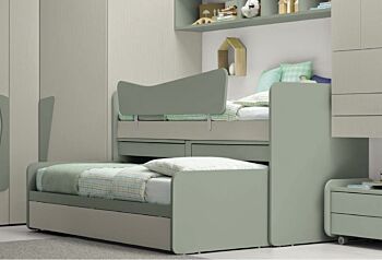 Letto multifunzionale 3 posti, finitura Rovere dorian e Agave