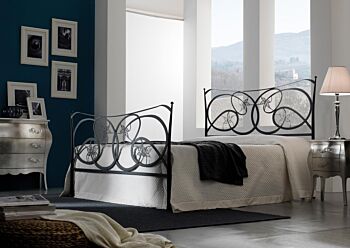 Letto  in ferro grigio polvere