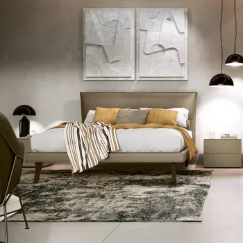 letto ecopelle marrone giroletto sottile