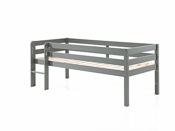 Lettino per bambini con scaletta, Bianco laccato