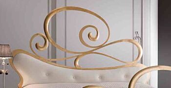 Letto matrimoniale in ferro, finitura Bianco Perla