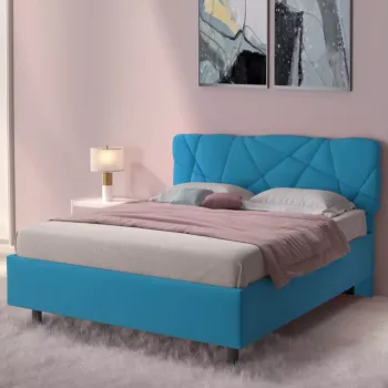 letto matrimoniale azzurro