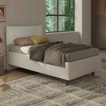 letto ragazzi ecopelle bianca