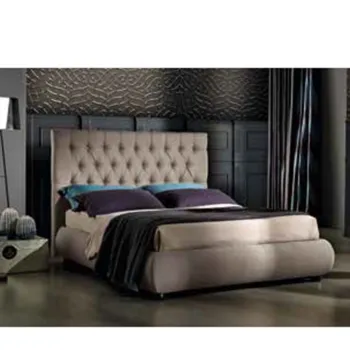Letto contenitore matrimoniale con tessuto colore Sabbia perfetto per le vostre camere da letto
