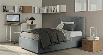 Letto imbottito Grigio titanio, 1 piazza e mezza