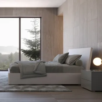 letto contenitore bianco laccato