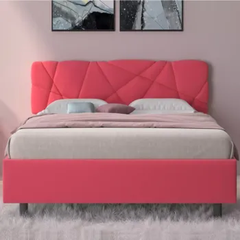 letto matrimoniale ecopelle rosa