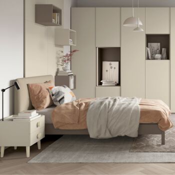 letto marrone imbottito