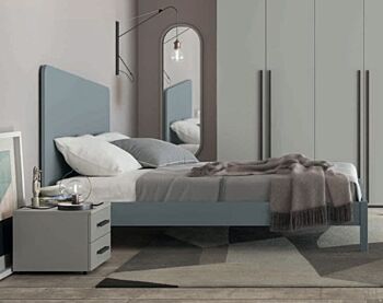 Letto matrimoniale finitura Rovere gesso