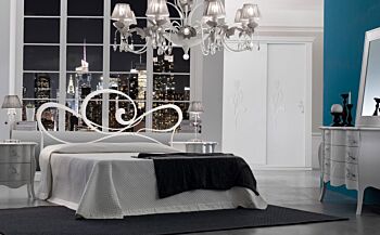 letto in ferro matrimoniale bianco satinato