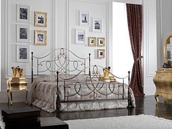 letto matrimoniale in ferro disponibile marrone anticato oro