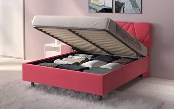 letto matrimoniale ecopelle rosa