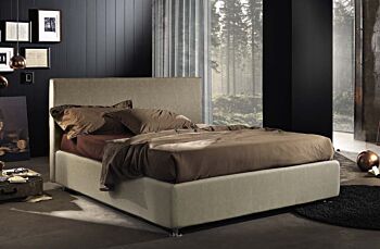 Letto matrimoniale in tessuto, finitura Terra bruciata