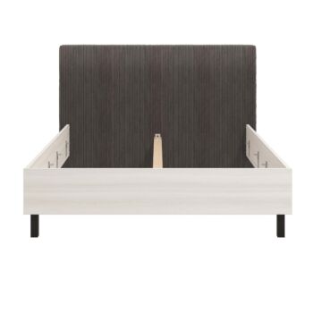 letto imbottito matrimoniale bianco