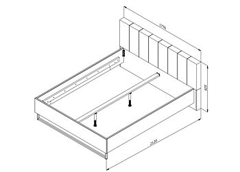 letto moderno legno e ecopelle