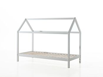 Letto singolo montessoriano casetta in pino massello, finitura naturale