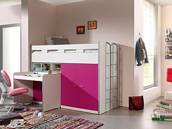 Letto multifunzionale con armadio e scrivania, disponibile in diverse finiture