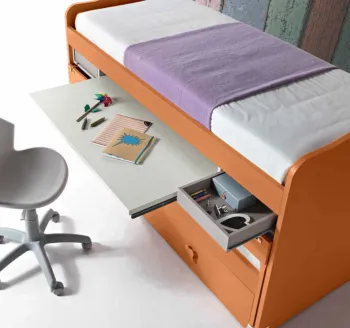 letto salvaspazio arancione