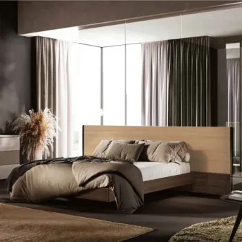 letto moderno in noce