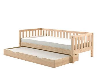 Divano letto pino massello con secondo estraibile, disponibile in due colorazioni Zenzero Shop