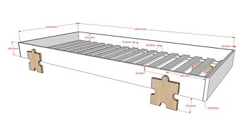 Letto sommier sovrapponibile, disponibili 2 colorazioni