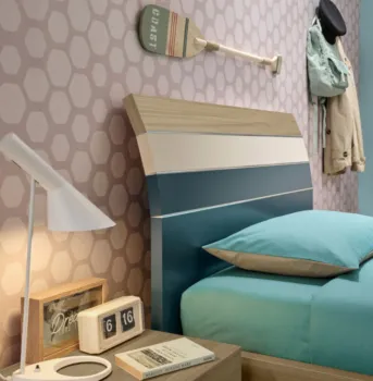 Letto Bend una piazza e mezza Moretti Compact, Rovere, Pavone e Crema