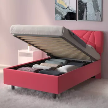 letto contenitore rosa piazza e mezza