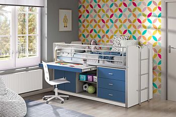 Letto salvaspazio con scrivania integrata, disponibile diversi colori