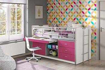 Letto salvaspazio con scrivania integrata, disponibile diversi colori