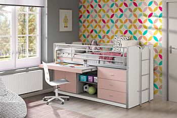Letto salvaspazio con scrivania integrata, disponibile diversi colori