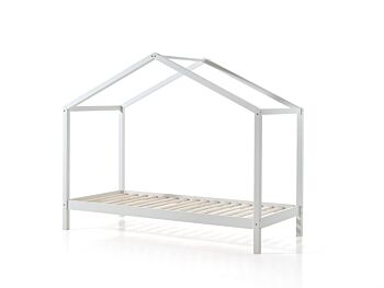 Letto montessoriano bambini design a casetta, Bianco laccato