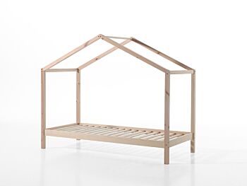 Letto montessoriano bambini design a casetta, Bianco laccato