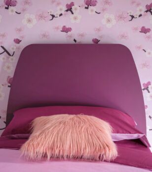 Letto singolo Aquali Moretti Compact, finitura Lampone laccato 