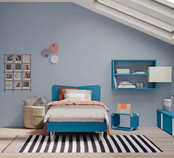 Letto piazza e mezza 134x90x200 h cm, Cadaques, con piedini trasparenti