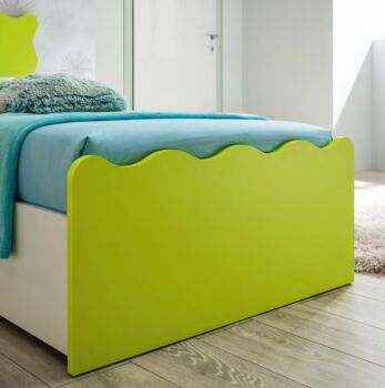 Letto Bolla singolo contenitore apertura laterale Moretti Compact, Cedro e Bianco luce