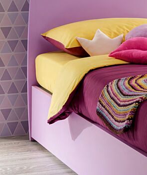 Letto singolo Celine con cassettoni in finitura Lilla, Moretti Compact