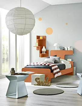 letto bambino con libreria