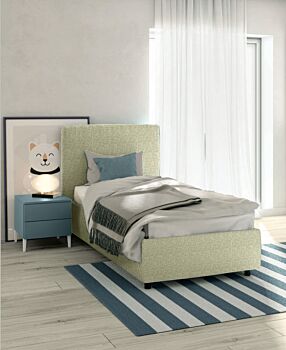 Letto singolo in tessuto in finitura Domy