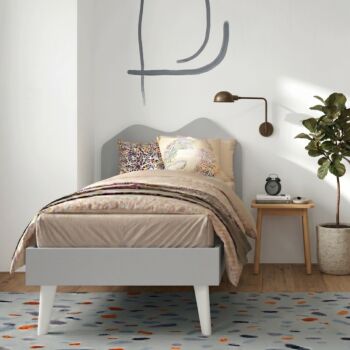 Letto singolo Gesso e Bianco, 80x190